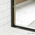 Shower Door 6 Mm Black, 56"-60" Width, 72" Height, 1/4" (6 Mm) Clear Tempered Glass, Finish, Designed For Smooth Door Closing.